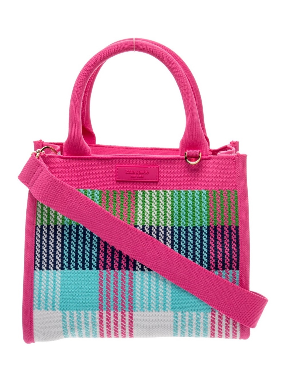 kate spade Hot Pink Plaid Canvas Tote